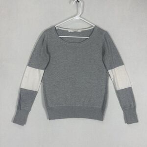 Athleta Scoop Neck Sweatshirt Womens Size XS Long Sleeve Gray Colorblock L/S
